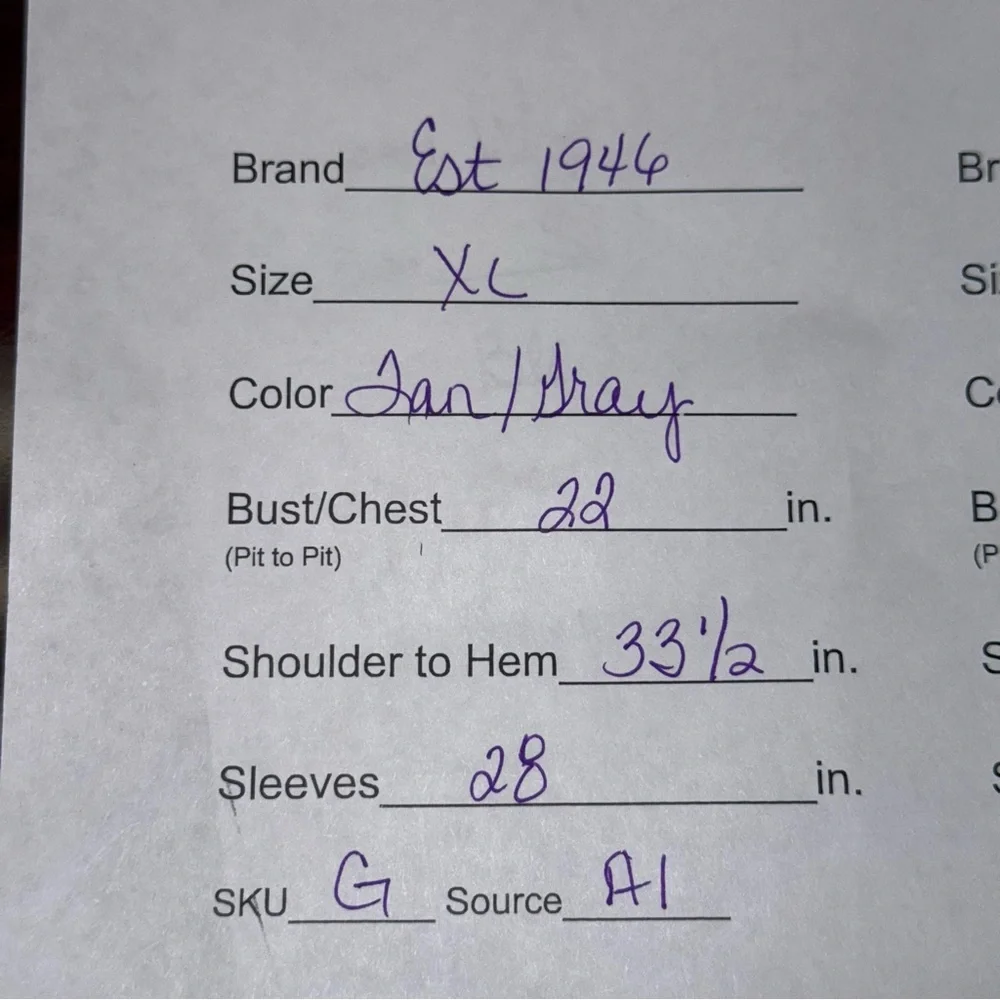 Est. 1946 Cozy Marled Knit Open Front Cardigan Sweater Neutral Gray Tan XL - Picture 8 of 8